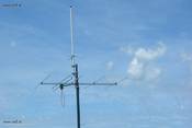 homemade 5el Yagi von OE9HRV und vertikal Antenne